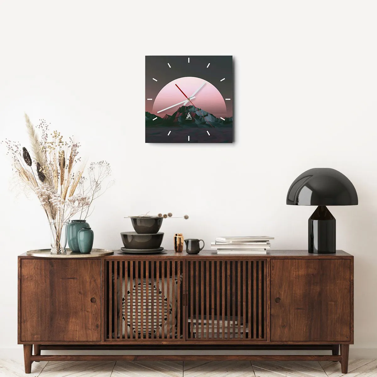 Ceas de perete - Ceas pe sticlă - Într-o galaxie învecinată - 40x40 cm