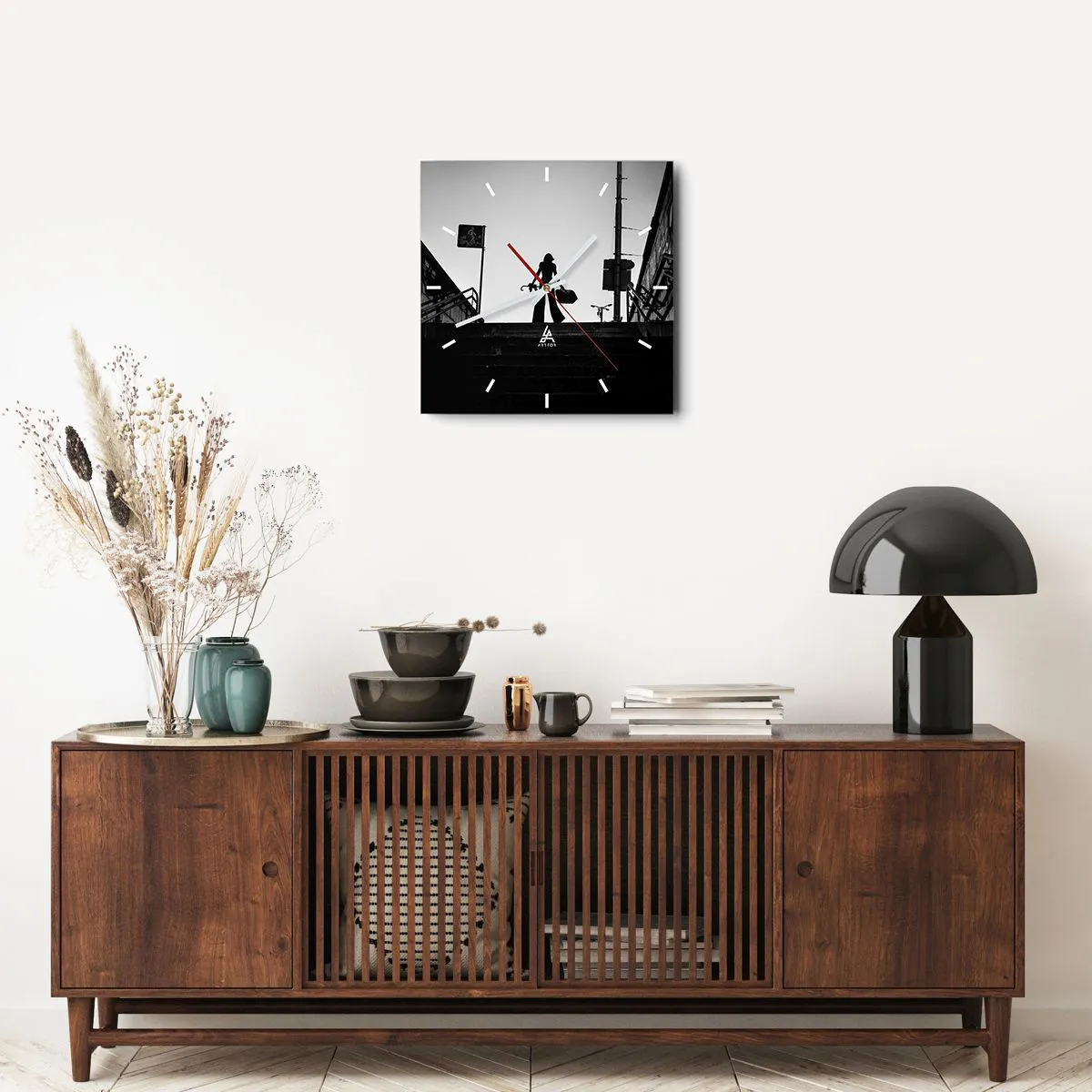 Horloge murale - Pendule murale - Pèlerinage urbain - 40x40 cm