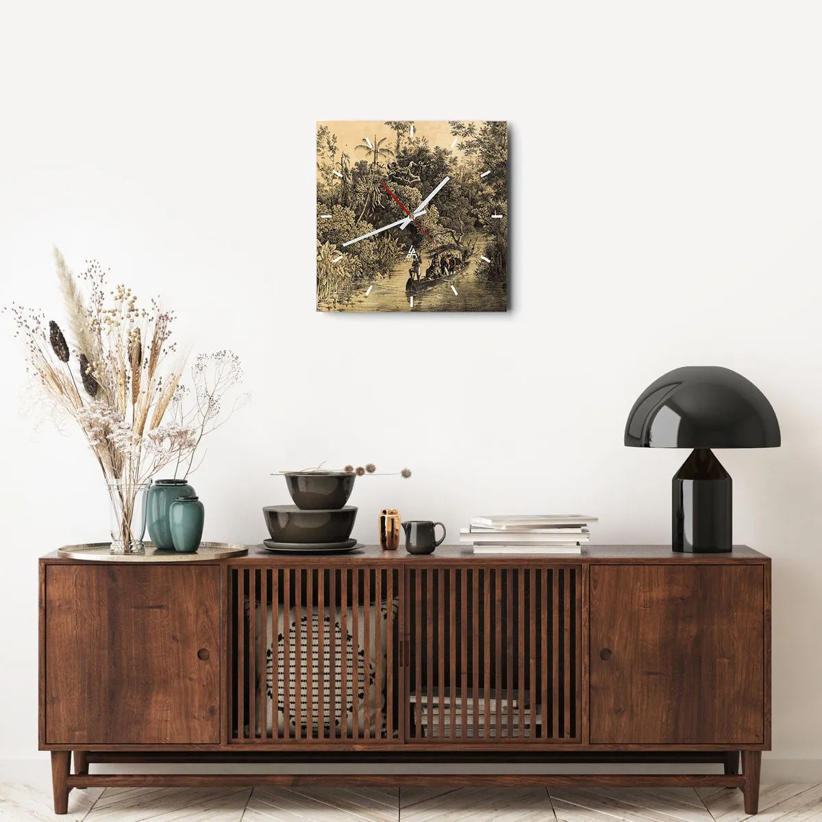 Ceas de perete - Ceas pe sticlă - Călătorie la sursă - 40x40 cm