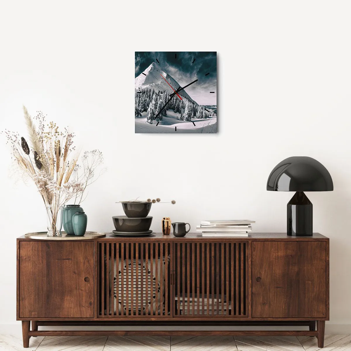 Ceas de perete - Ceas pe sticlă - Țara zăpezii și a gheții - 40x40 cm