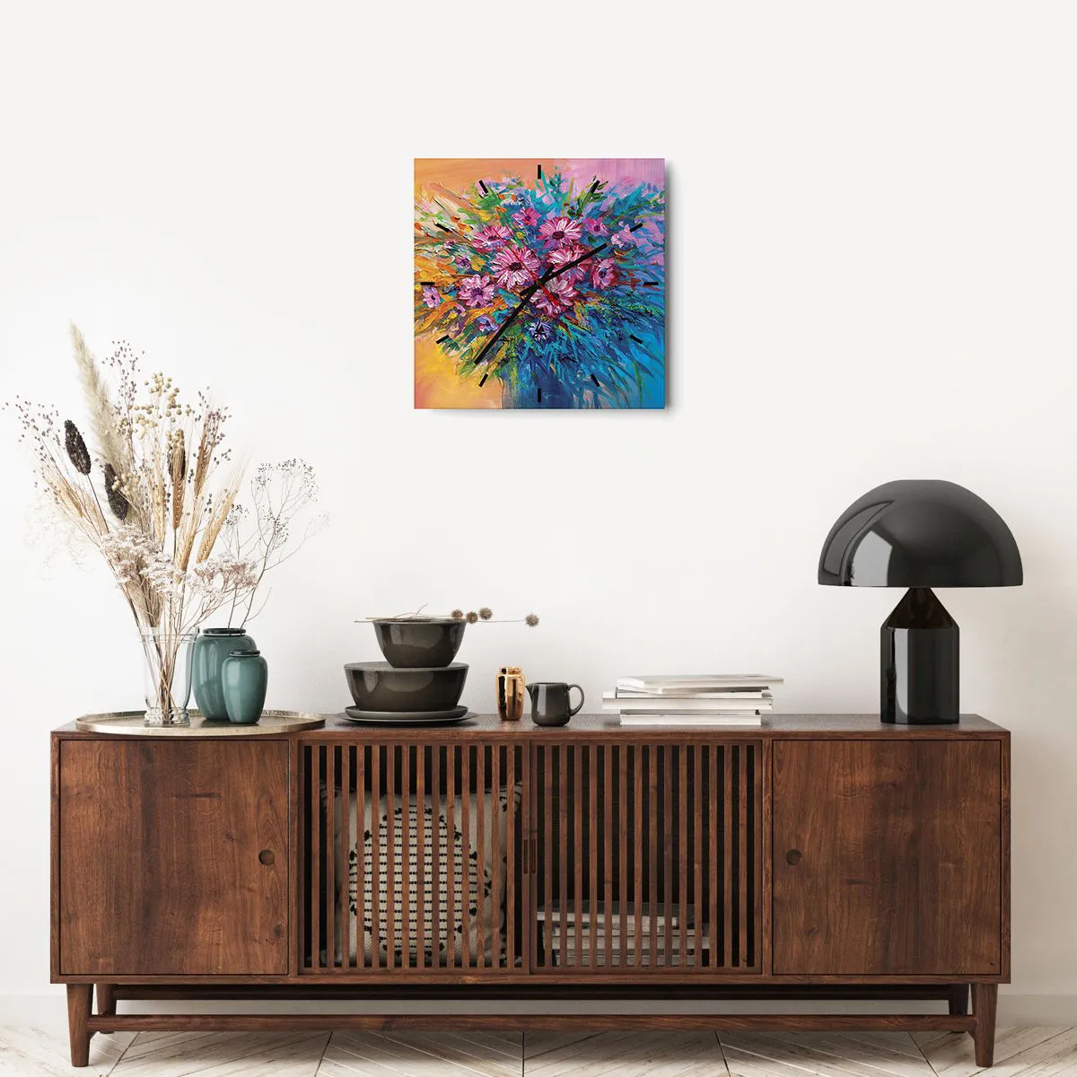 Wall clock - Clock on glass - Energy of Life - 40x40 cm