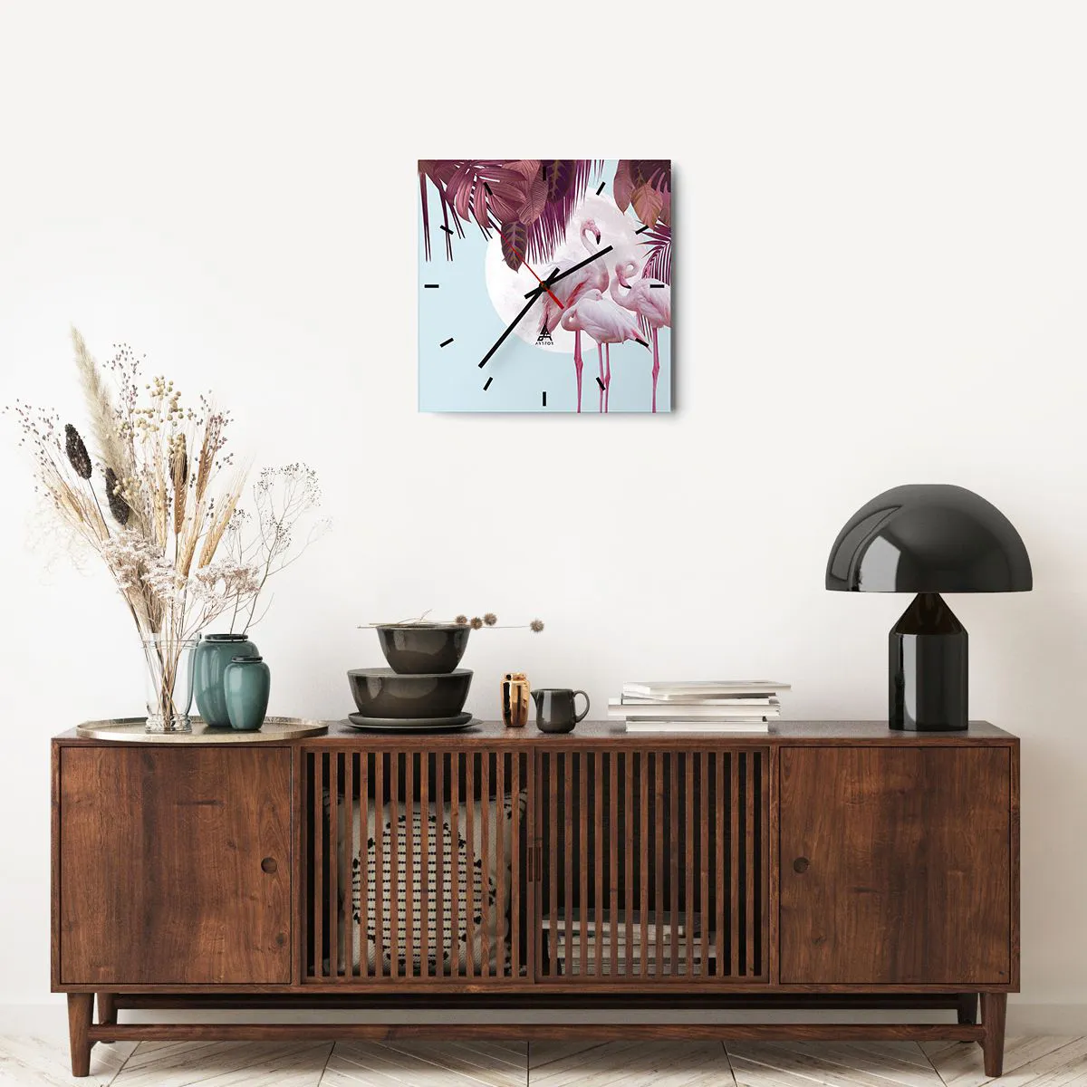 Nástenné hodiny - Tri vtáčie grácie - 40x40 cm