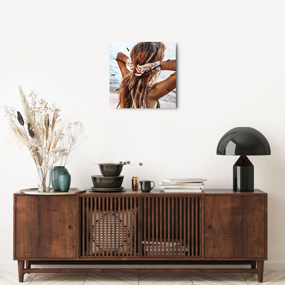 Ceas de perete - Ceas pe sticlă - Sora apei și a soarelui - 40x40 cm