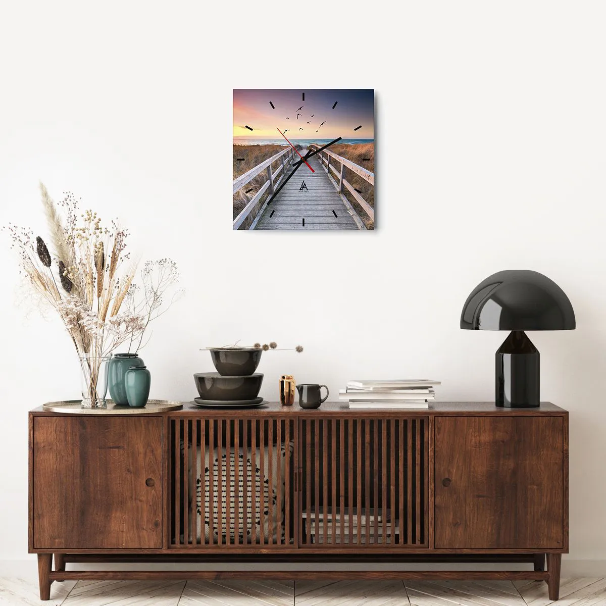 Ceas de perete - Ceas pe sticlă - Spațiul pentru a zbura - 40x40 cm