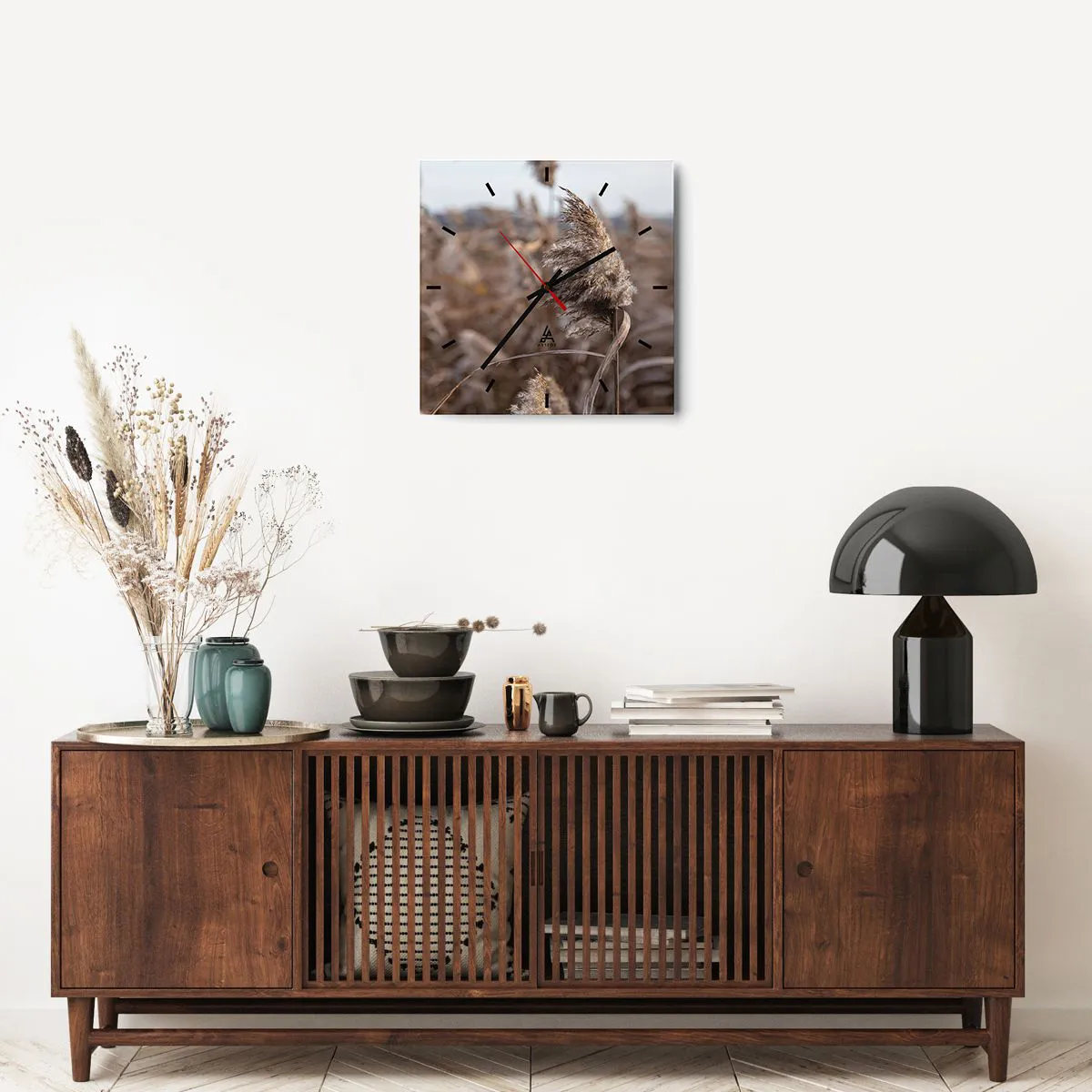 Wanduhr - Glasuhr - Zeit, mit dem Wind zu gehen - 40x40 cm