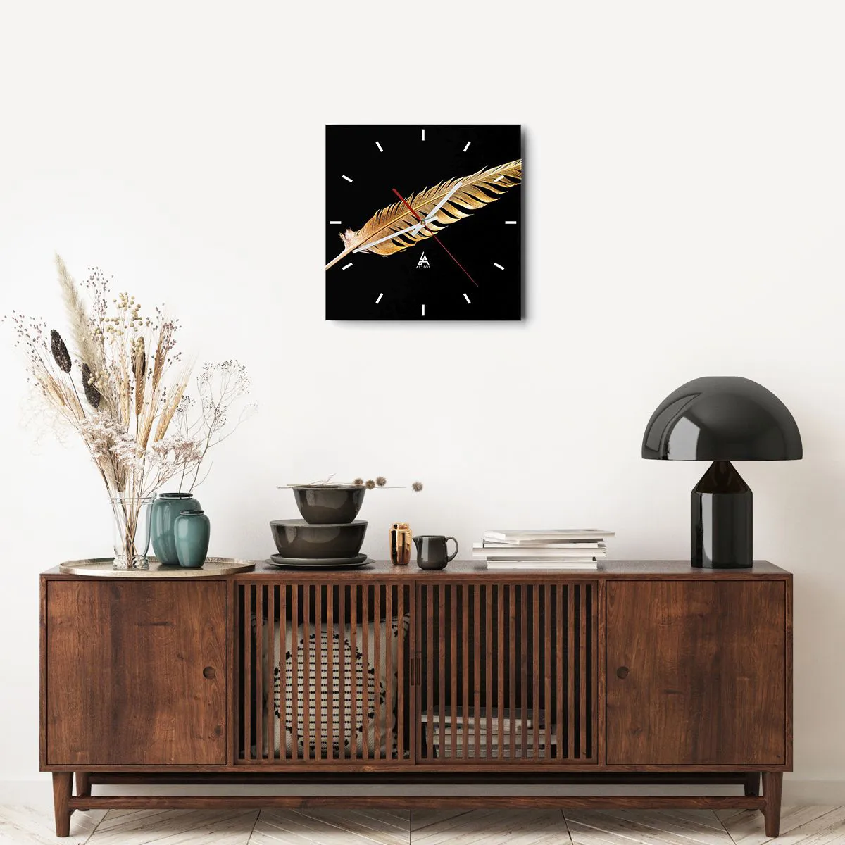 Relógio de parede - Relógio em vidro - É uma pena - 40x40 cm