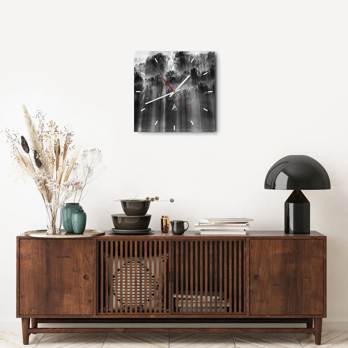 Wanduhr - Glasuhr - In Lichtstrahlen - 40x40 cm