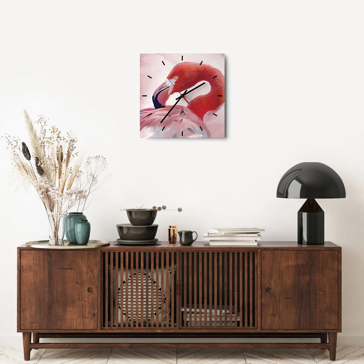 Zegar ścienny - Ptasia uroda - 40x40 cm