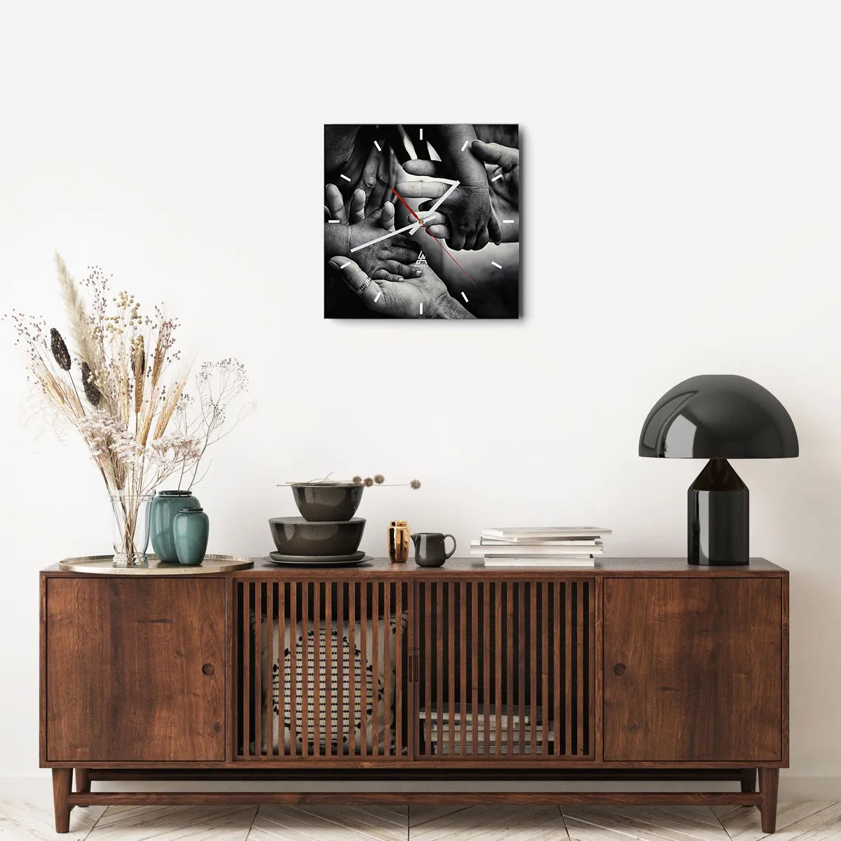 Relógio de parede - Relógio em vidro - Ser humano - 40x40 cm