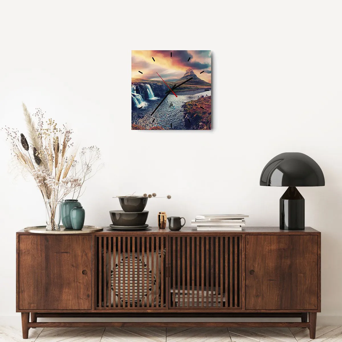 Ceas de perete - Ceas pe sticlă - În măreția naturii - 40x40 cm