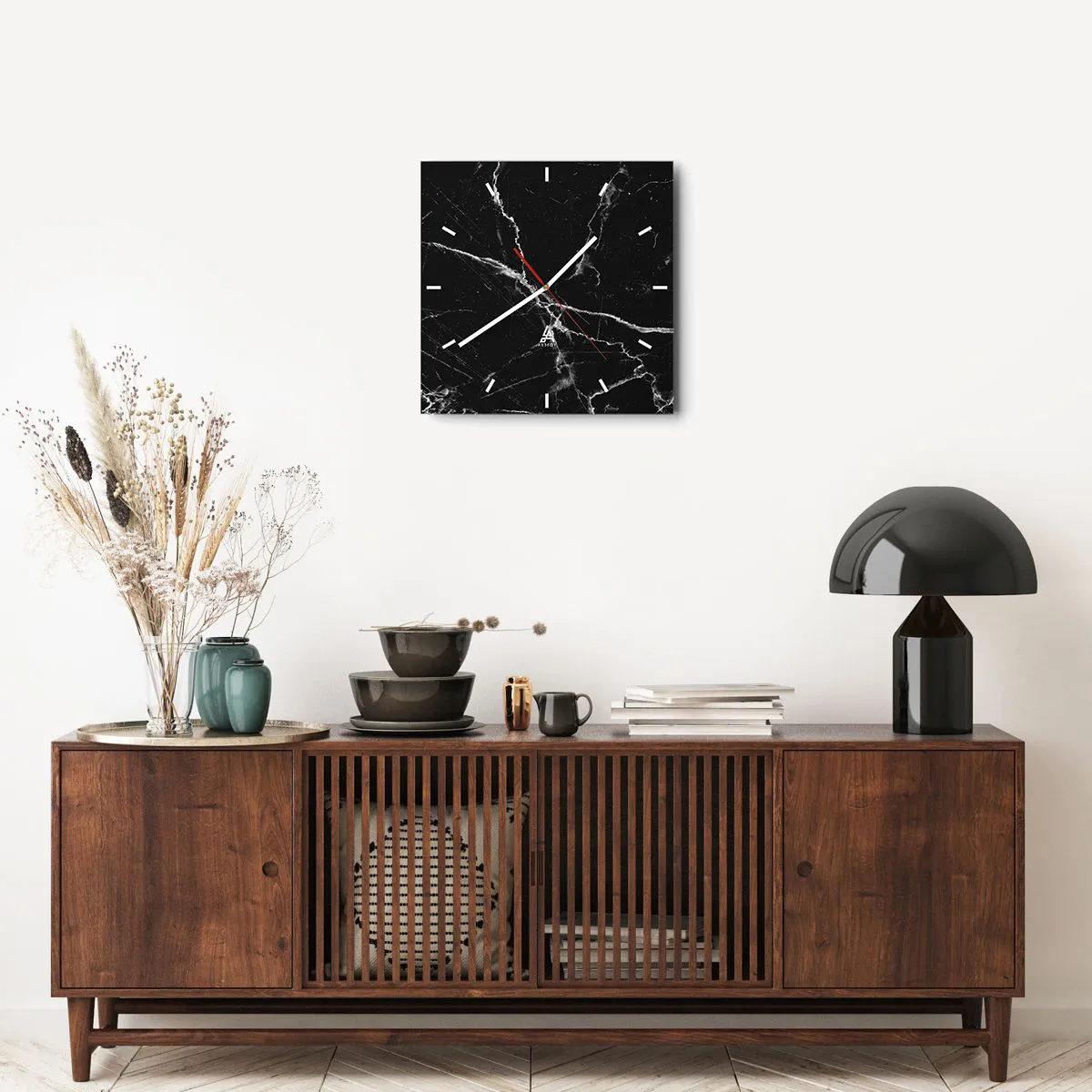 Wall clock - Clock on glass - The Secret Life of a Stone - 40x40 cm