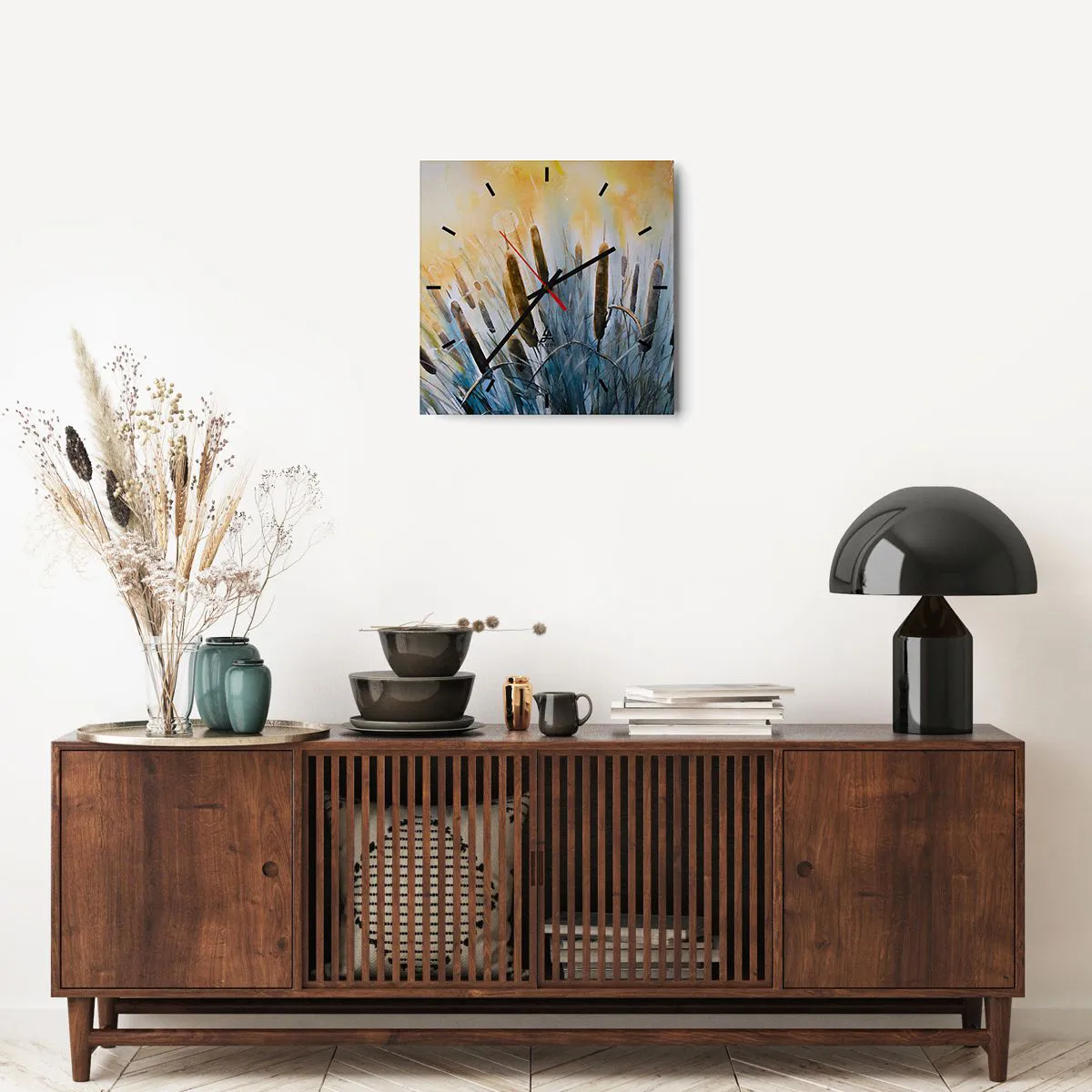 Wanduhr - Glasuhr - Die Kälte des Wassers, die Hitze der Sonne - 40x40 cm