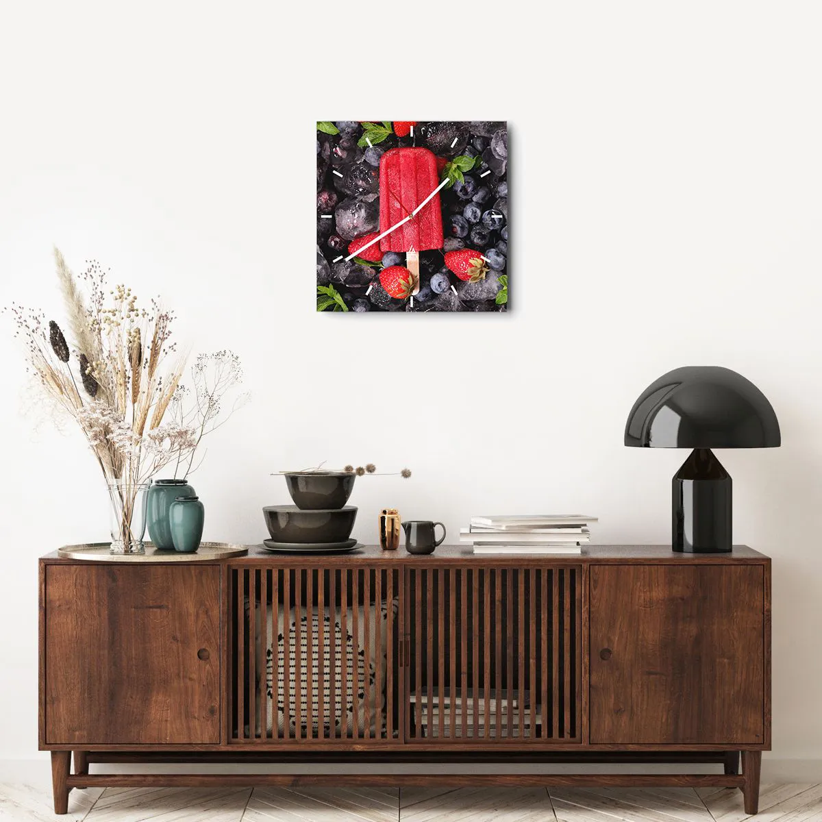 Ceas de perete - Ceas pe sticlă - Umbra unei veri fierbinți - 40x40 cm