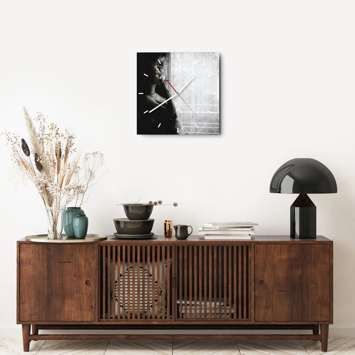 Wanduhr - Glasuhr - Sinnlicher Moment - 40x40 cm