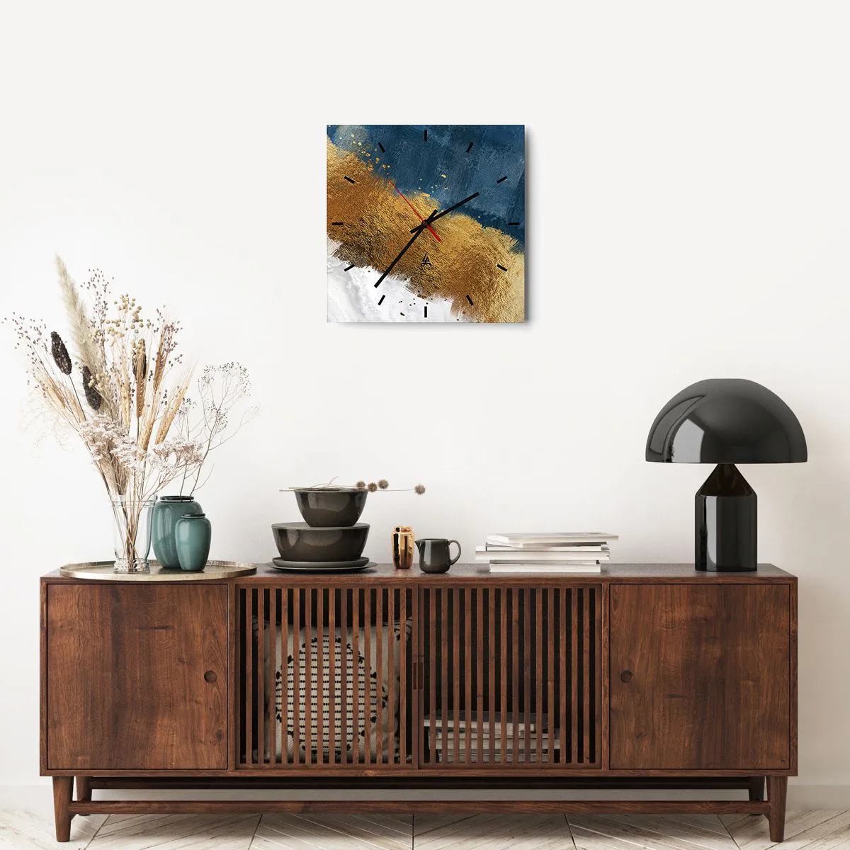 Ceas de perete - Ceas pe sticlă - Culorile verii - 40x40 cm