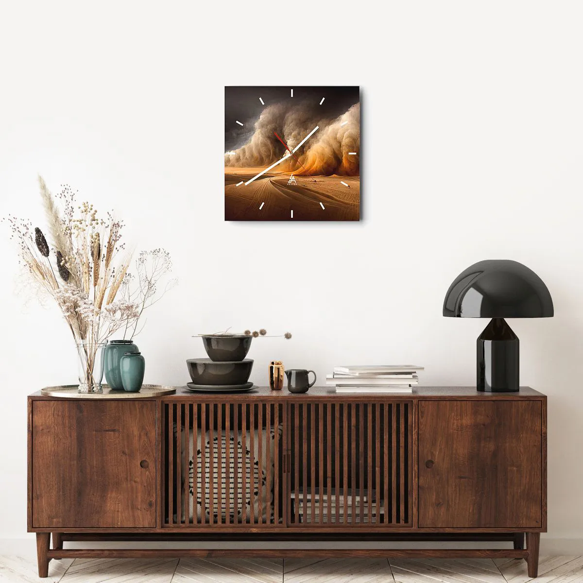 Reloj de pared - Reloj de vidrio - Ira del desierto - 40x40 cm