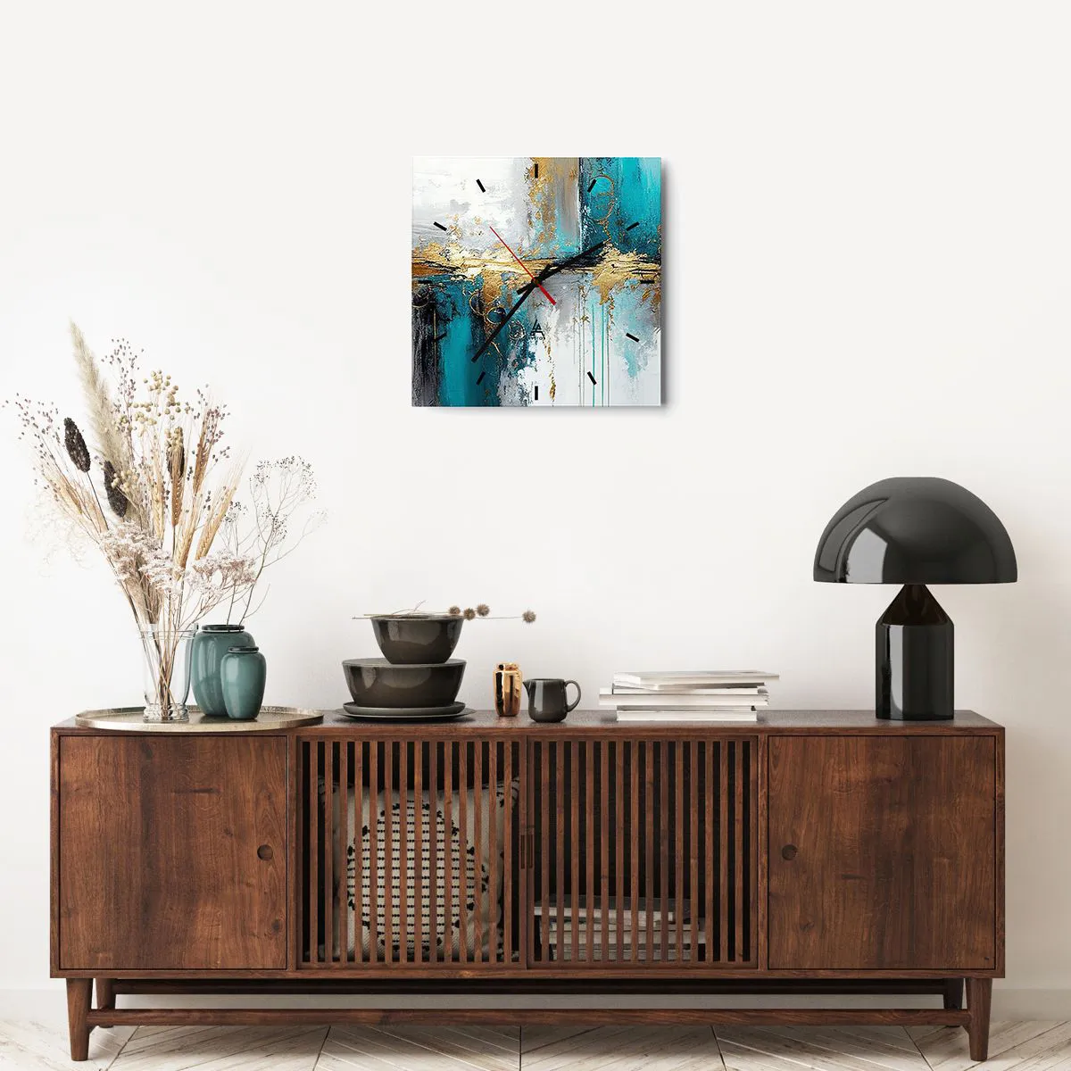 Reloj de pared - Reloj de vidrio - Todo fluye - 40x40 cm