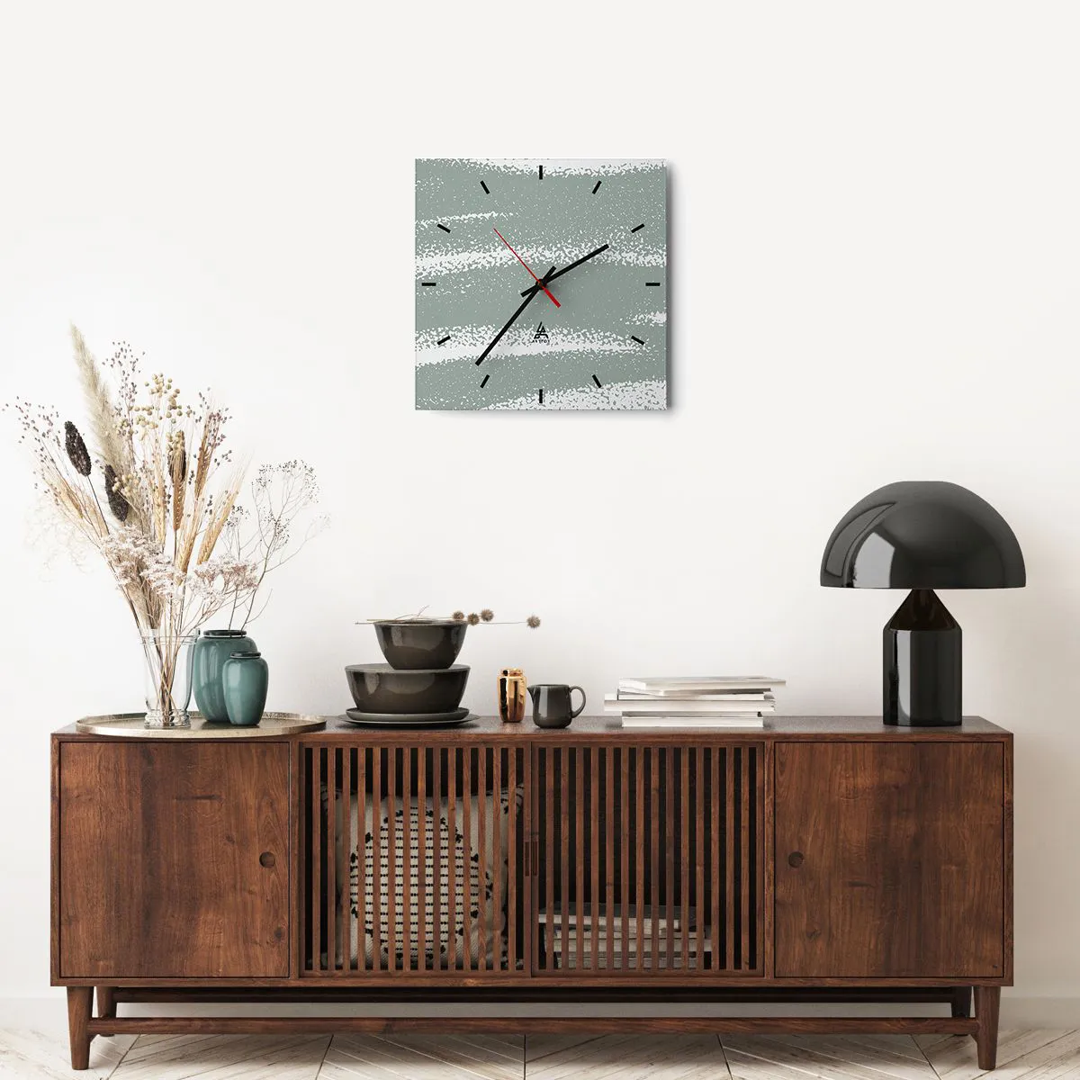 Nástěnné hodiny - Abstrakce v zimním stylu - 40x40 cm