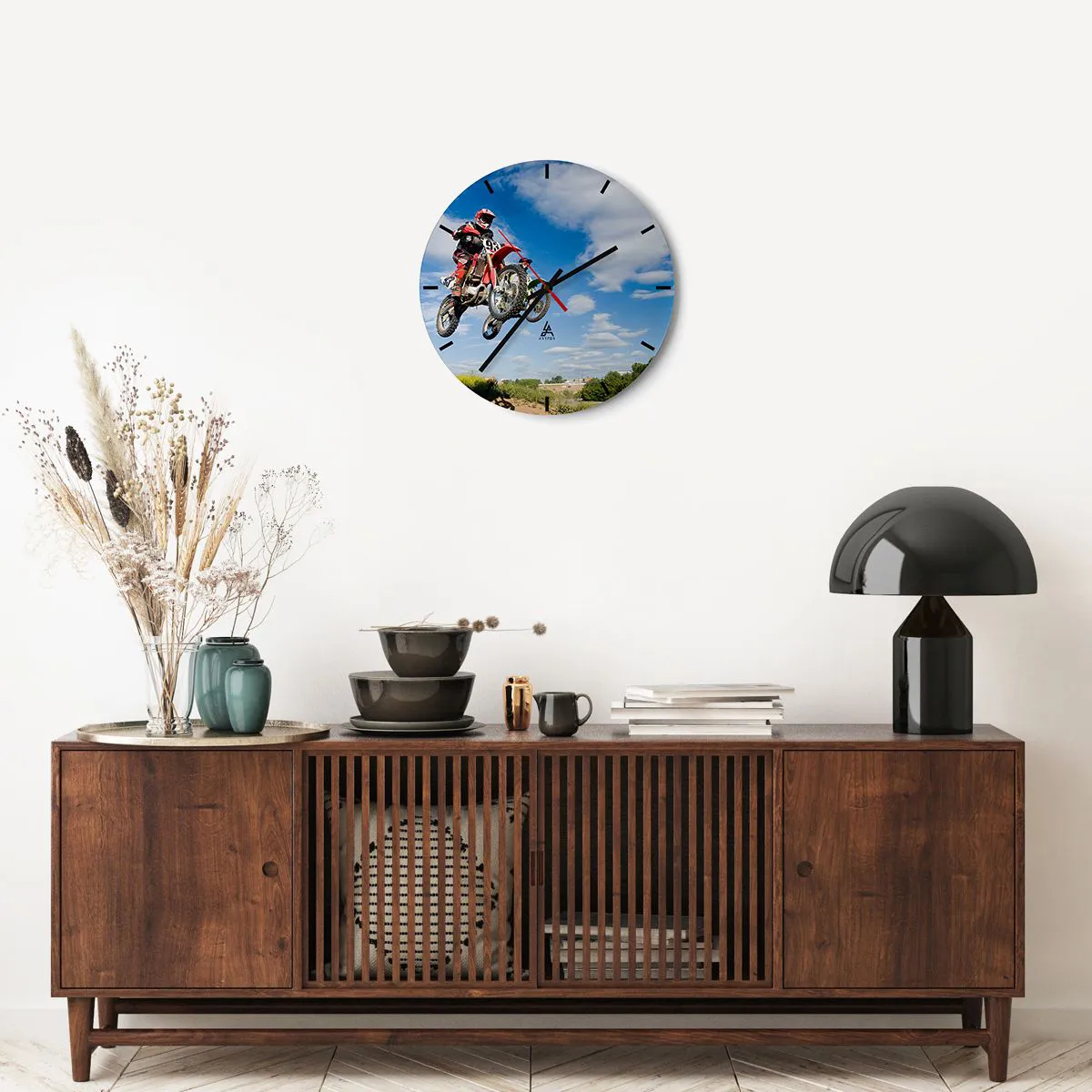 Ceas de perete - Ceas pe sticlă - Salt în cer - 40x40 cm