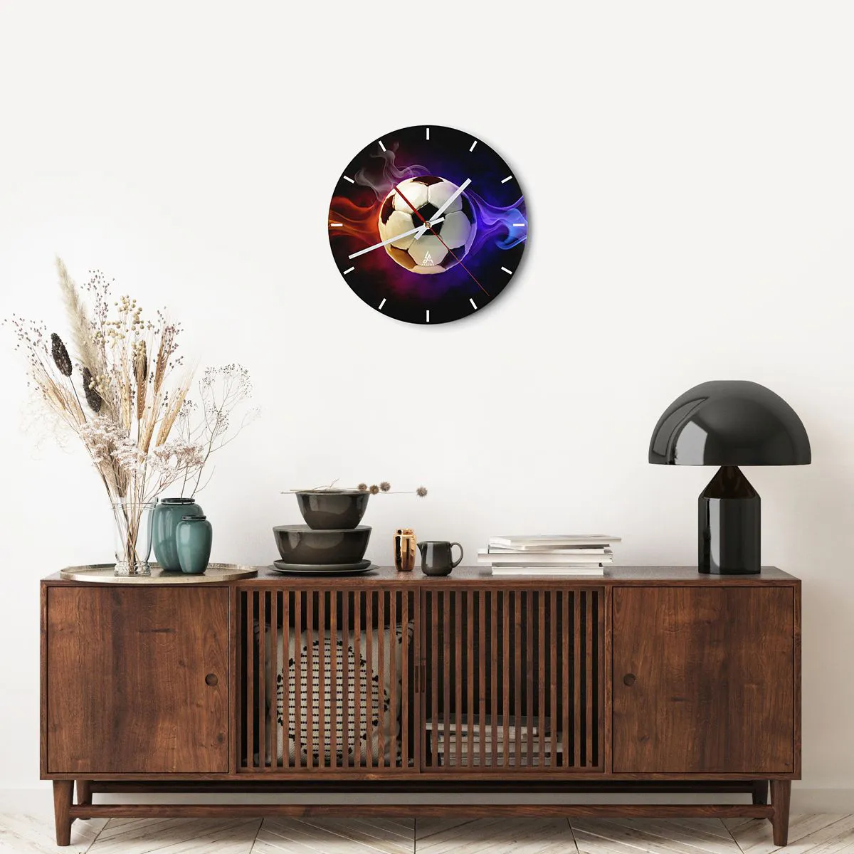 Relógio de parede - Relógio em vidro - O poder mágico do jogo - 40x40 cm