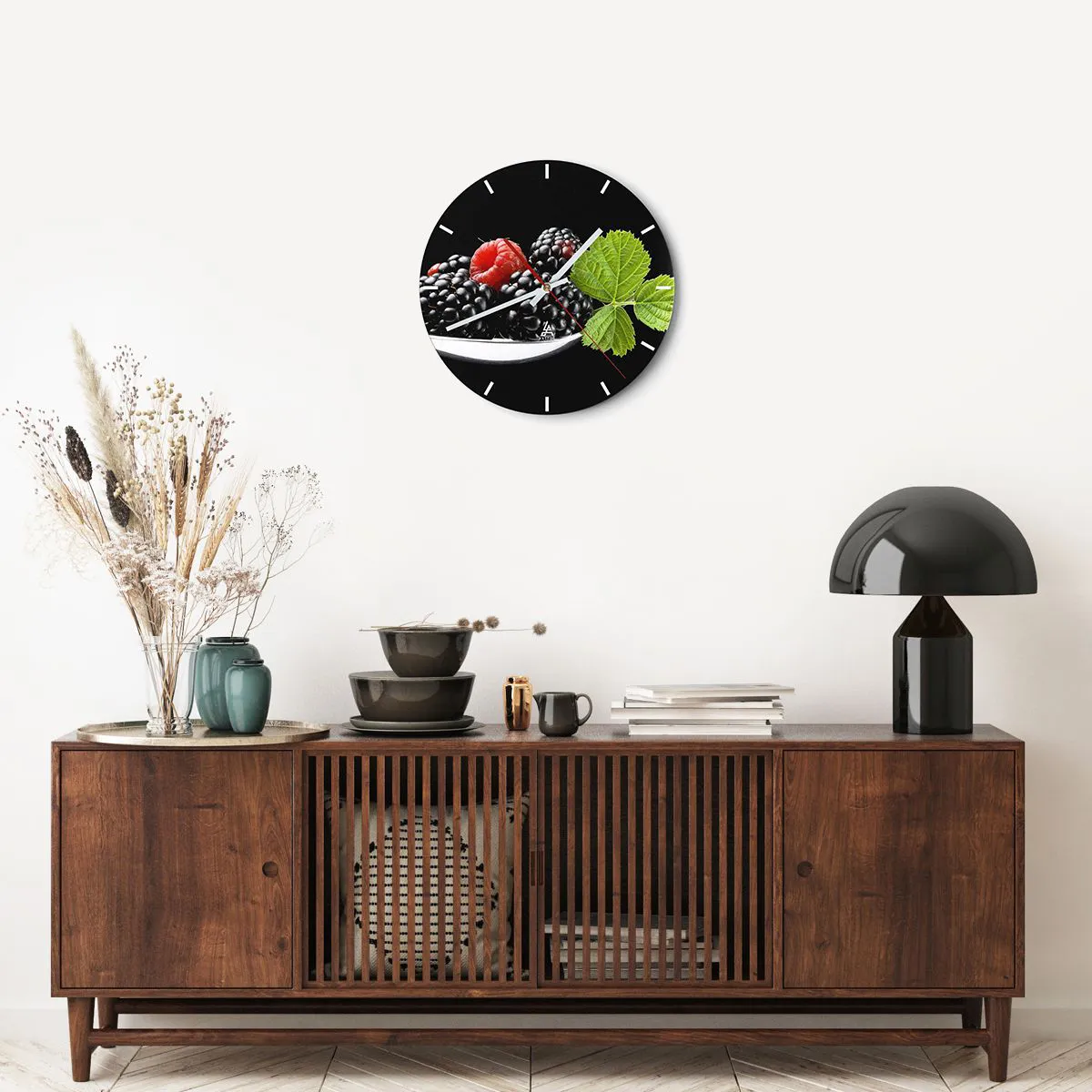 Ceas de perete - Ceas pe sticlă - Gustul prospețimii - 40x40 cm