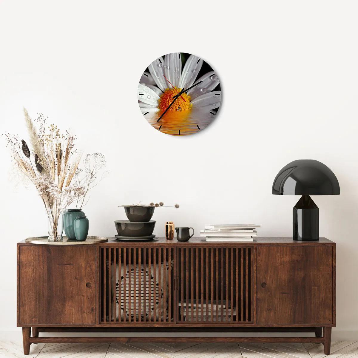 Ceas de perete - Ceas pe sticlă - Răsăritul soarelui al Margaretei - 40x40 cm