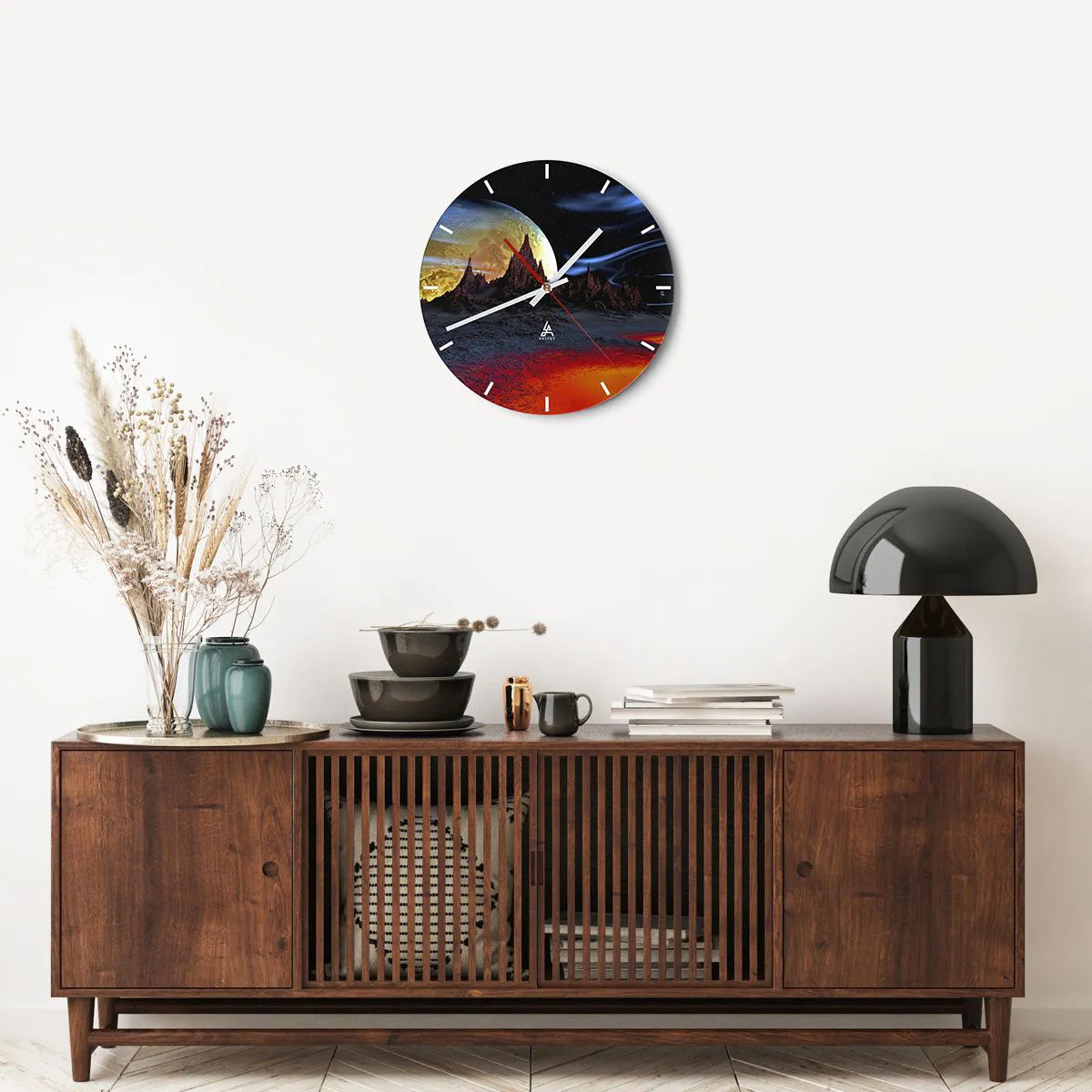 Relógio de parede - Relógio em vidro - Mundo desconhecido - 40x40 cm