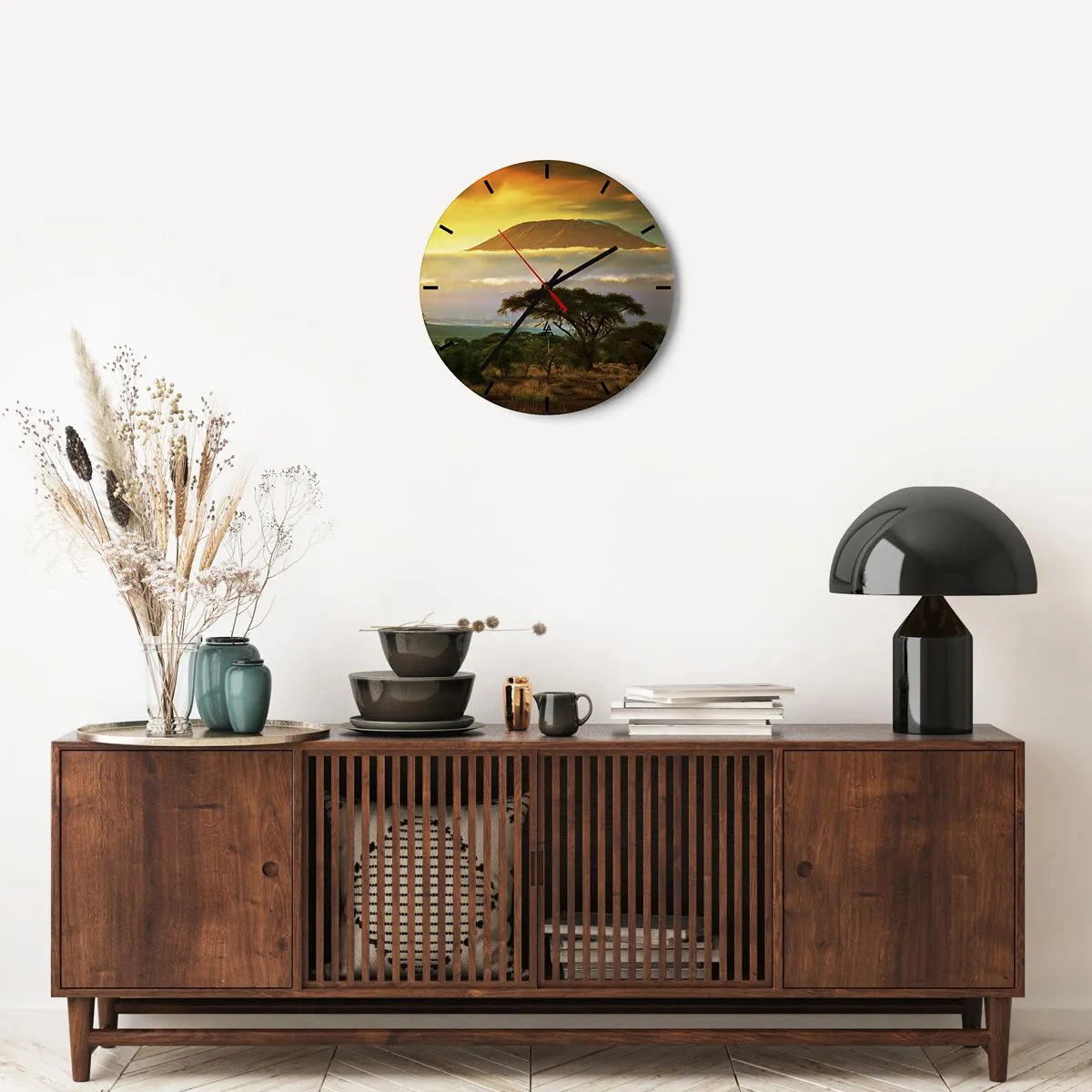 Ceas de perete - Ceas pe sticlă - Visul unui călător - 40x40 cm