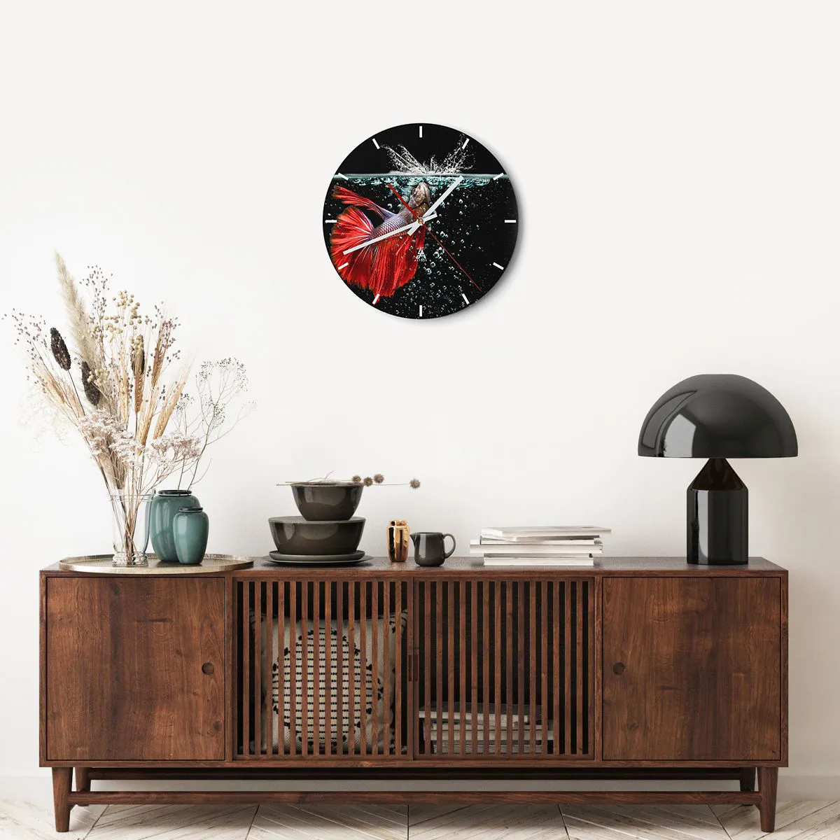 Wanduhr - Glasuhr - Du hast drei Wünsche - 40x40 cm