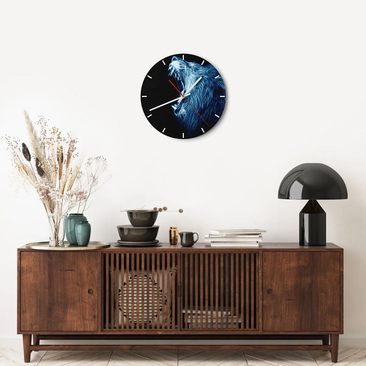 Ceas de perete - Ceas pe sticlă - Mânia înflăcărată a regelui - 40x40 cm