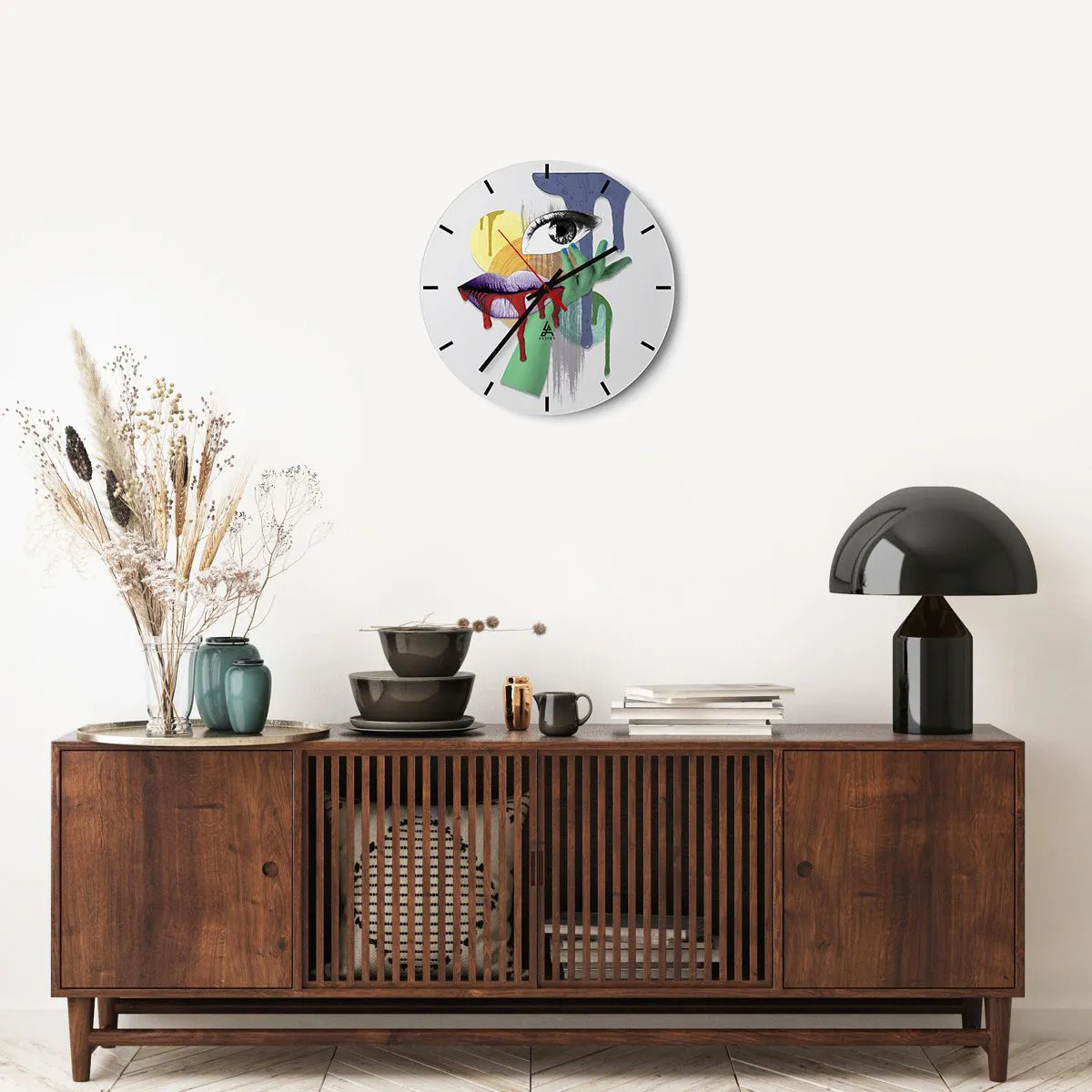 Orologio da parete - Orologio in Vetro - Ritratto disintegrato - 40x40 cm