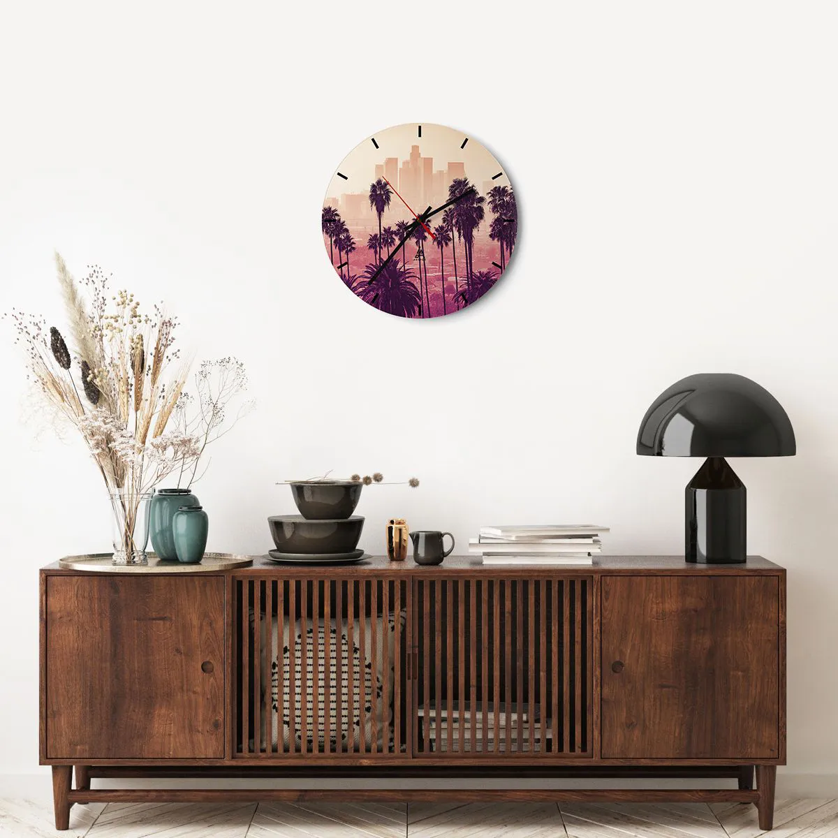 Wall clock - Clock on glass - Californian Landscape - 40x40 cm