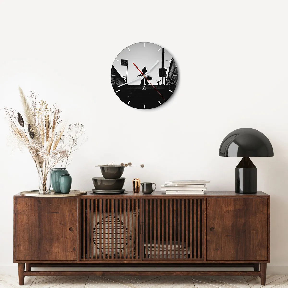 Horloge murale - Pendule murale - Pèlerinage urbain - 40x40 cm