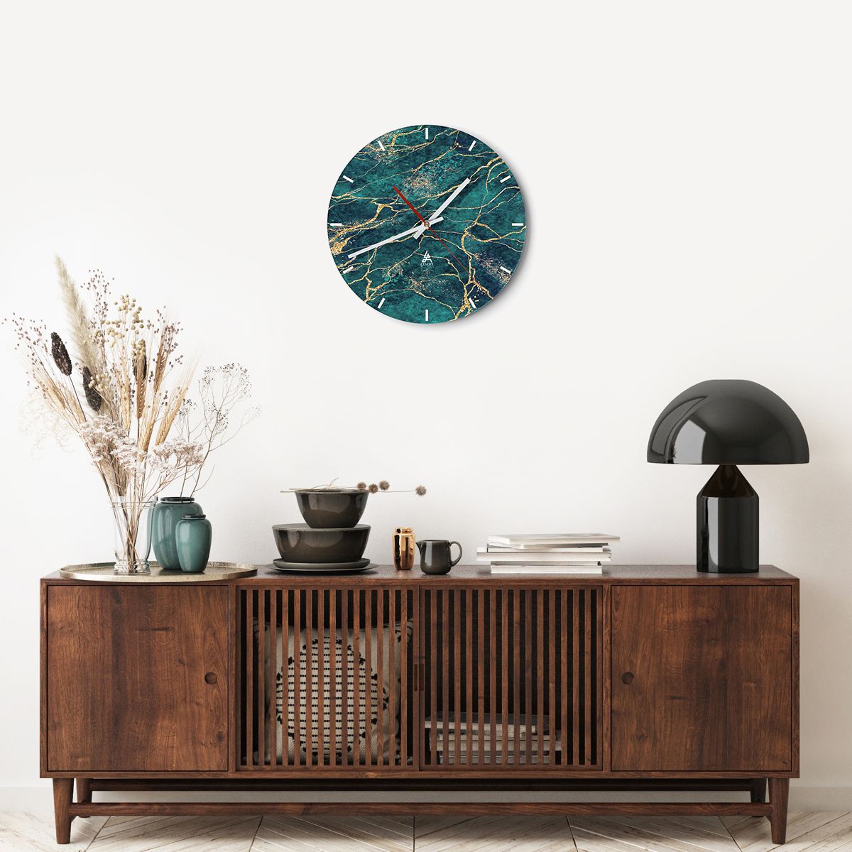 Horloge murale en verre 40x40cm Silencieuse Pastel Bulles Balance Wall Clock