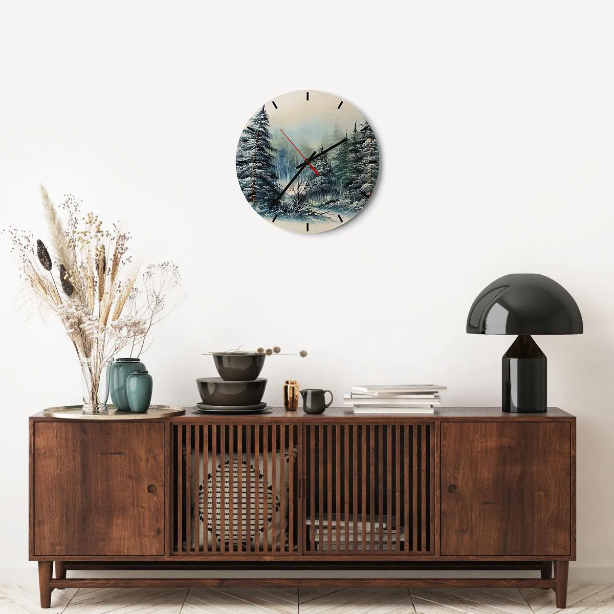 Relógio de parede - Relógio em vidro - Prontas para o Natal - 40x40 cm