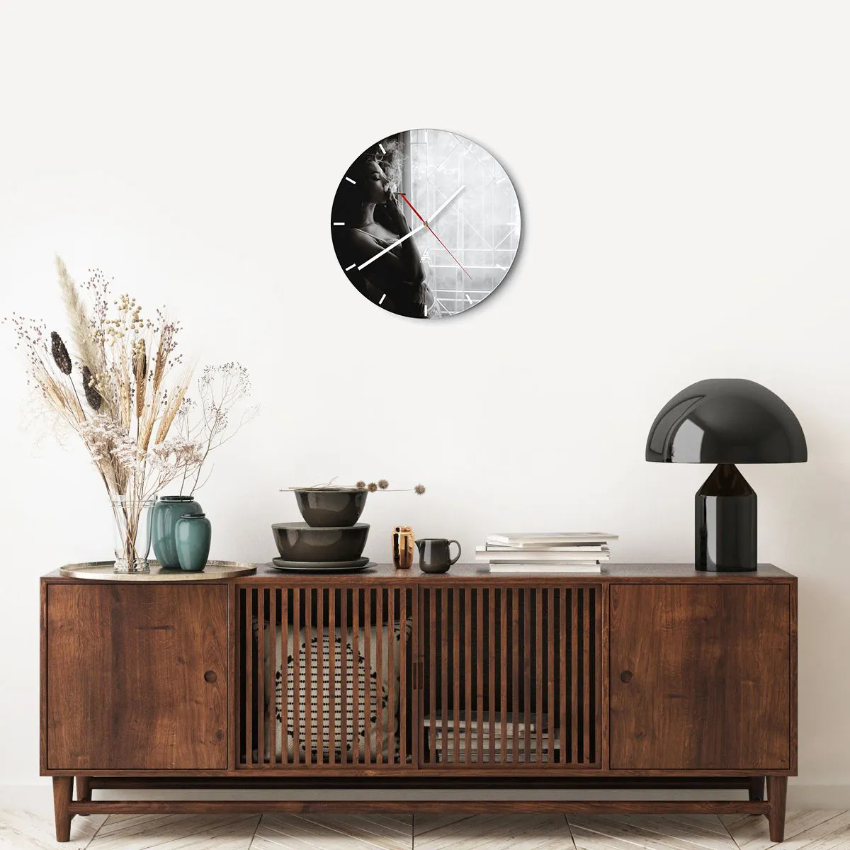 Wanduhr - Glasuhr - Sinnlicher Moment - 40x40 cm