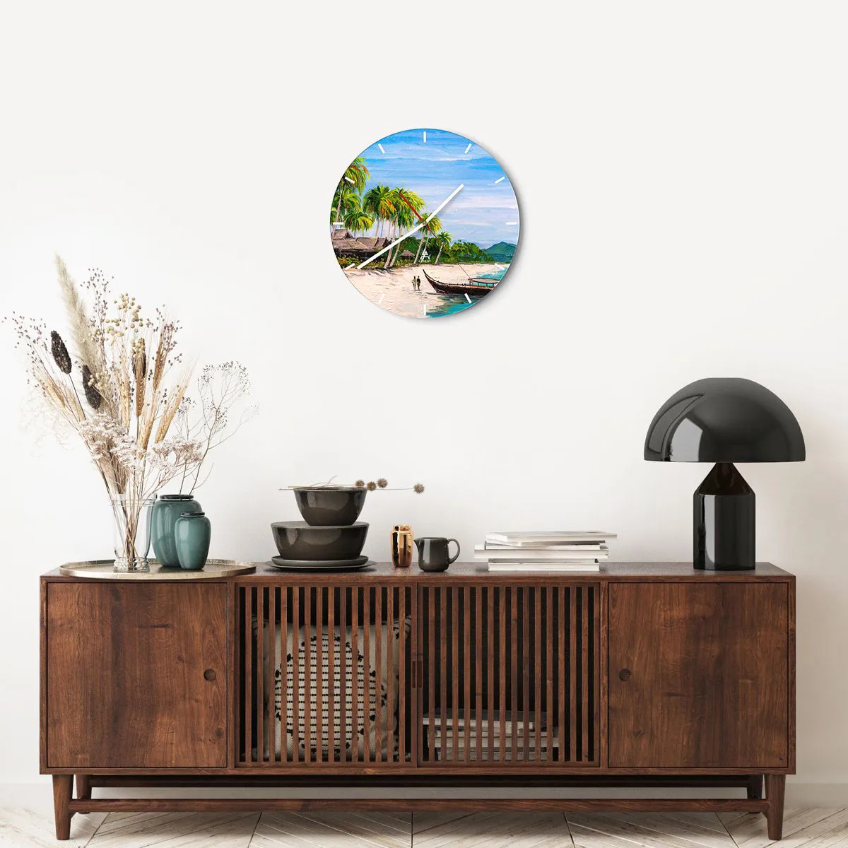 Reloj de pared - Reloj de vidrio - Un sueño exótico - 40x40 cm