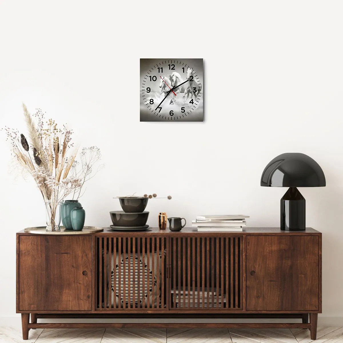 Wanduhr - Glasuhr - Weißer Wahnsinn - 30x30 cm