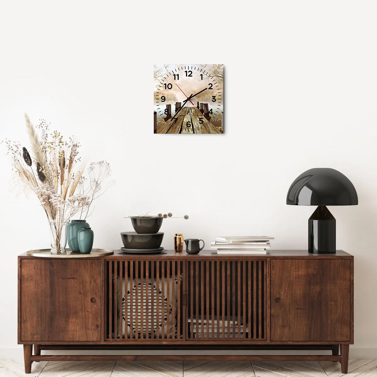 Wanduhr - Glasuhr - Die milde Traurigkeit des Herbstes - 30x30 cm