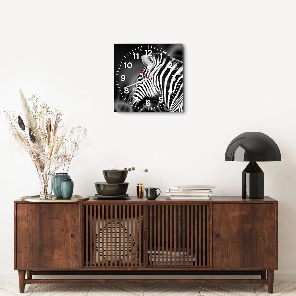 Vægur, Uret - Hvid er hvid og sort er sort - 40x40 cm