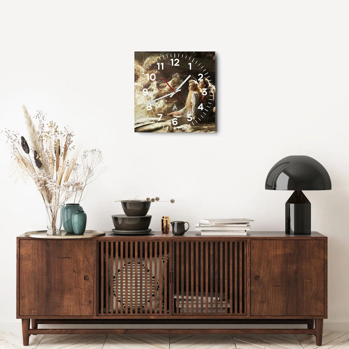 Wanduhr - Glasuhr - Und es gab Poesie - 40x40 cm