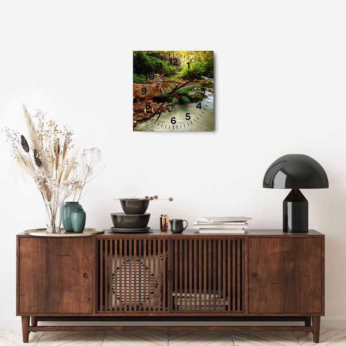 Ceas de perete - Ceas pe sticlă - Bun venit în lumea mea - 40x40 cm