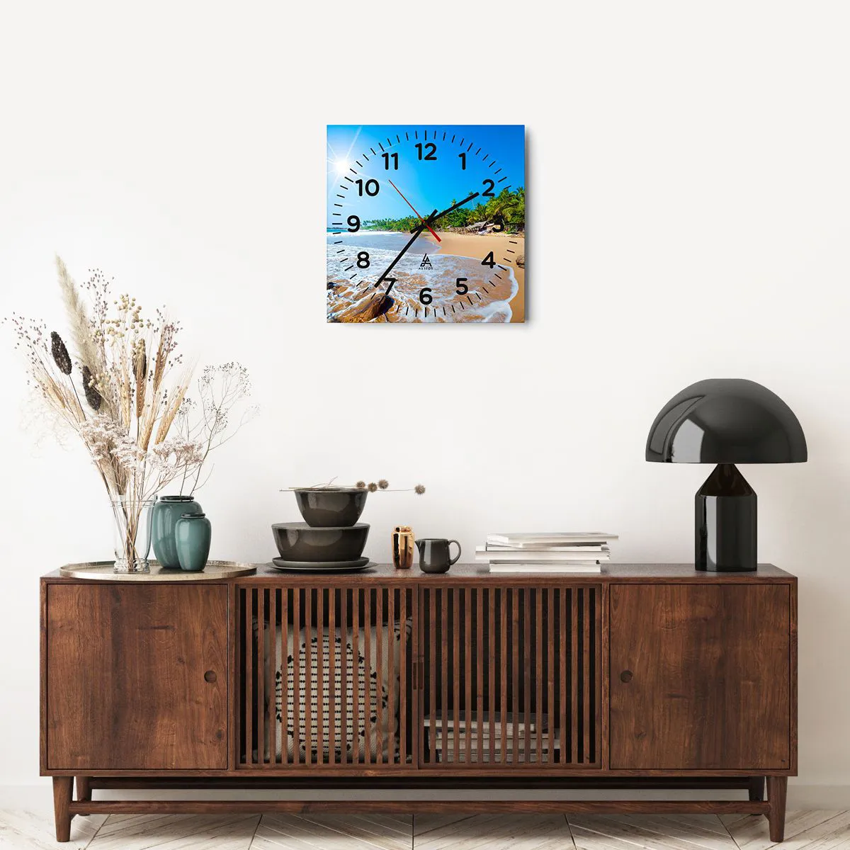 Vægur, Uret - Et eksotisk sted for dig - 40x40 cm