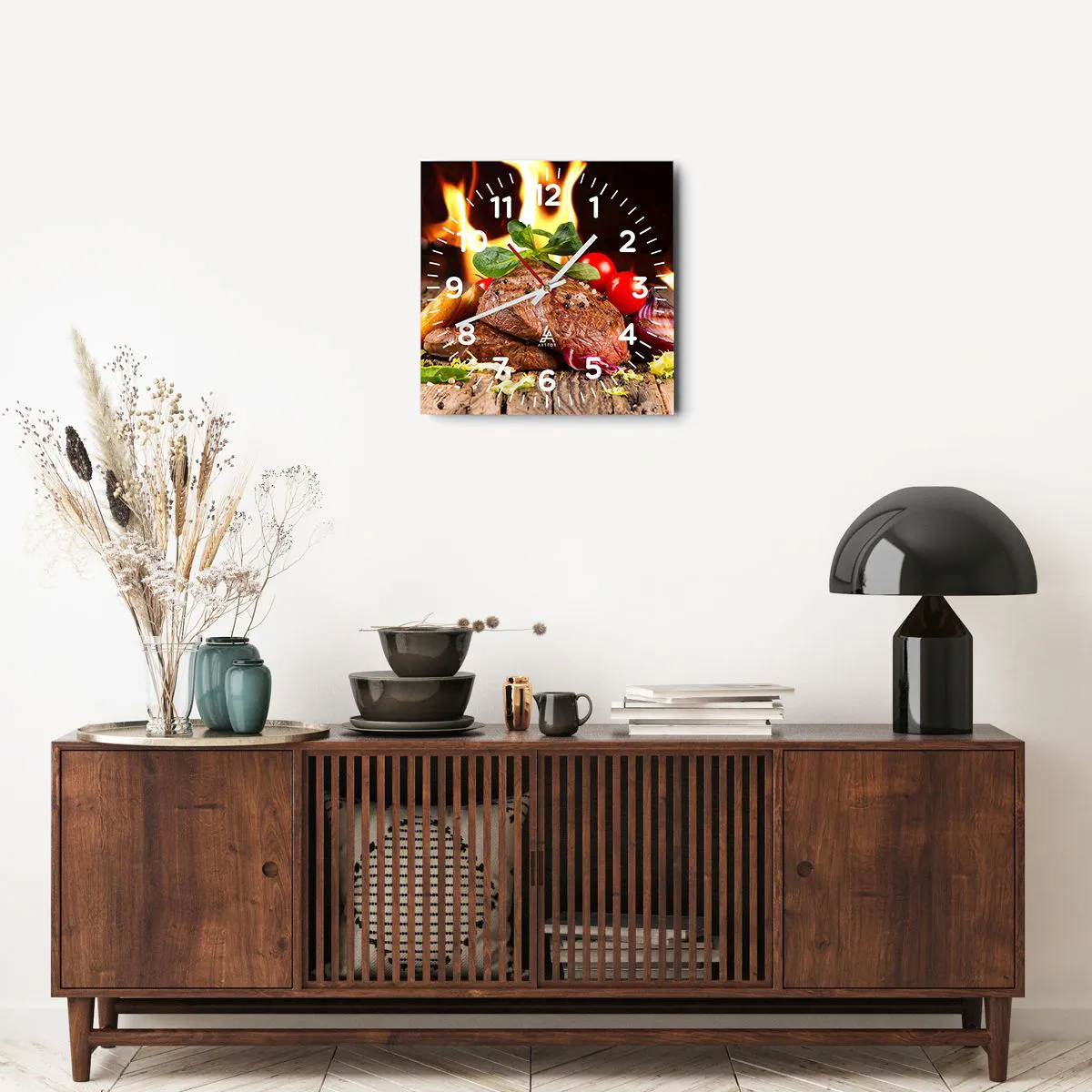 Wanduhr - Glasuhr - Von Hitze gezaubert - 40x40 cm