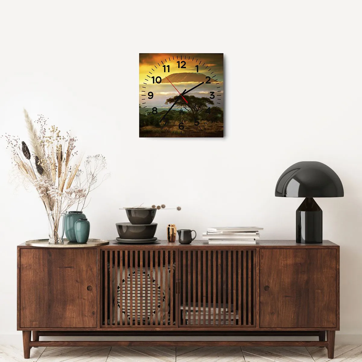 Wanduhr - Glasuhr - Ein Reisetraum - 40x40 cm