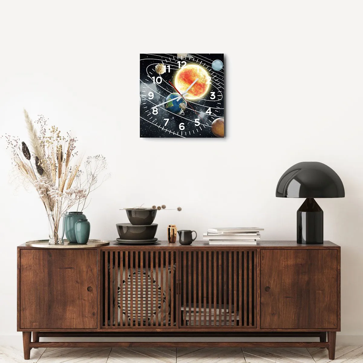 Wanduhr - Glasuhr - Kosmischer Tanz - 40x40 cm