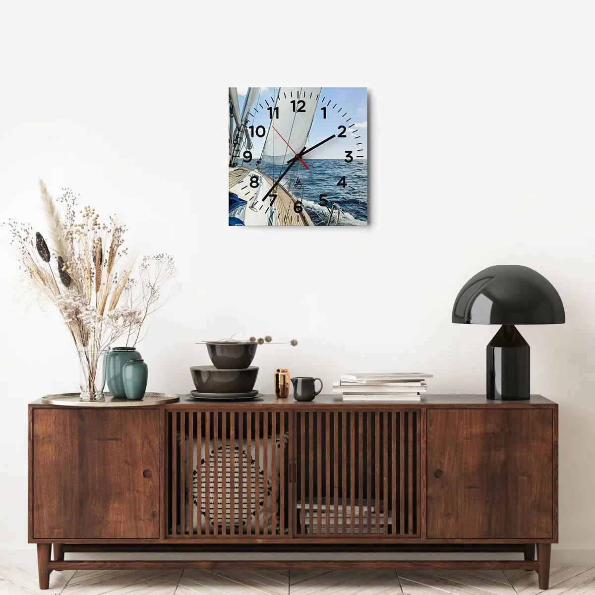 Wanduhr - Glasuhr - Ahoi, Abenteuer - 40x40 cm