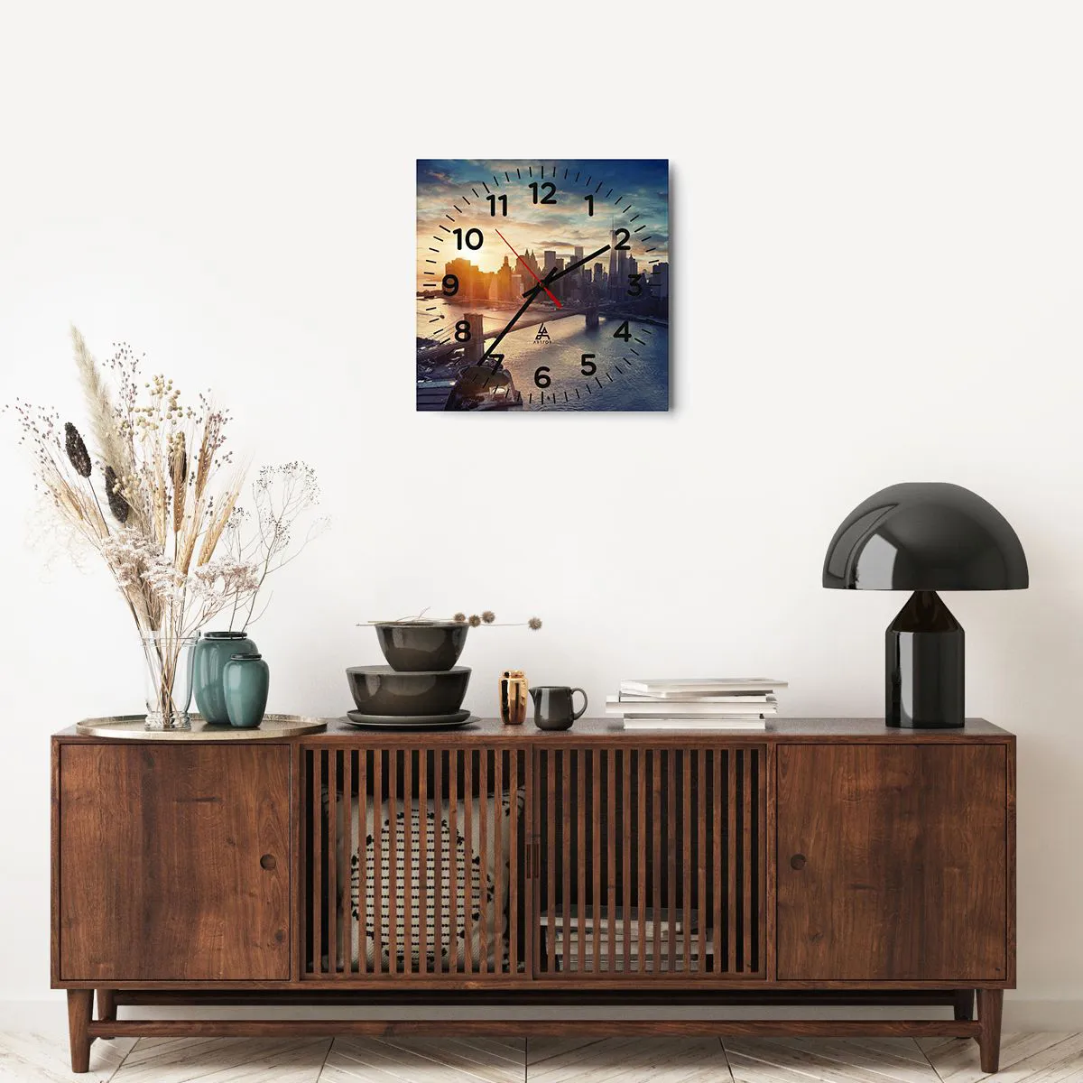 Ceas de perete - Ceas pe sticlă - Un monument al culturii occidentale - 40x40 cm