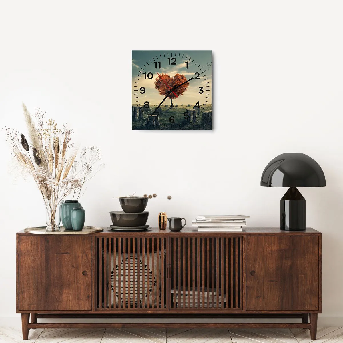 Väggklocka - Klocka på glas - Det finns fortfarande hopp - 40x40 cm