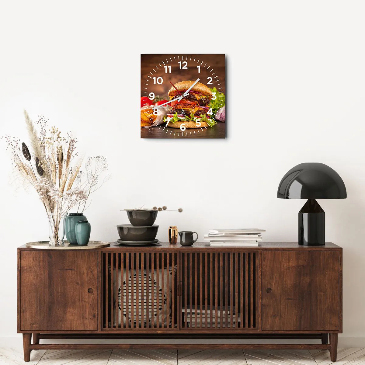 Wall clock - Clock on glass - Forbidden Fruit - 40x40 cm